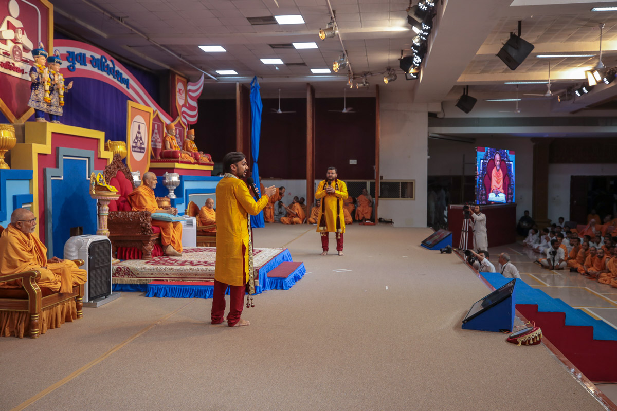 Youths present before Swamishri