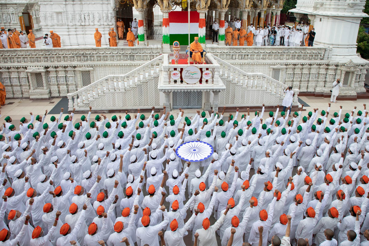 Mahant Swami Maharaj Celebrates India's Azadi ka Amrit Mahotsav, Ahmedabad