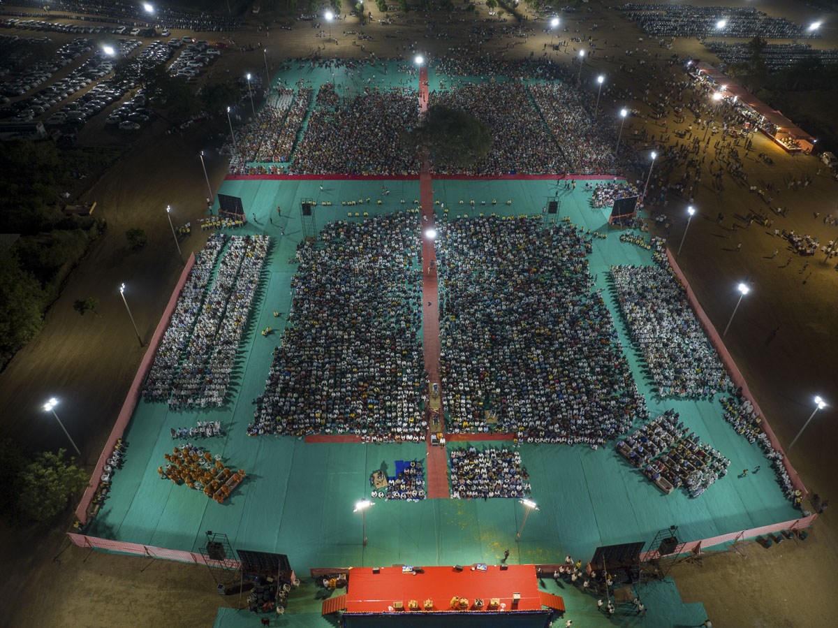 Aerial view of the assembly