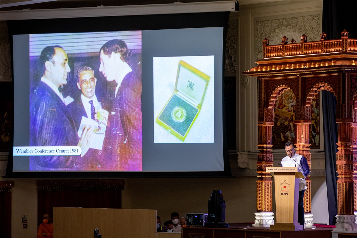 ... the first of which was in 1981 when The then Prince of Wales was presented with a commemorative coin marking the bicentenary of Bhagwan Swaminarayan