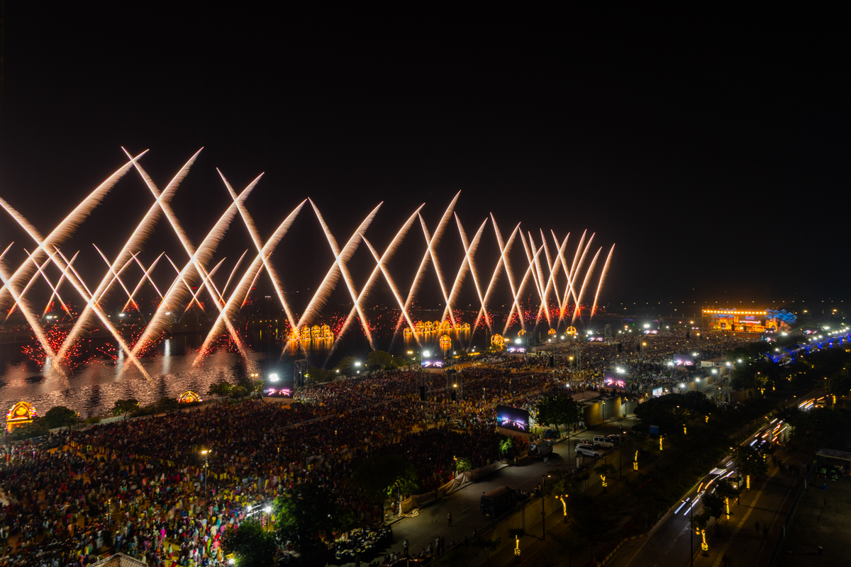 Fireworks at the end of the assembly