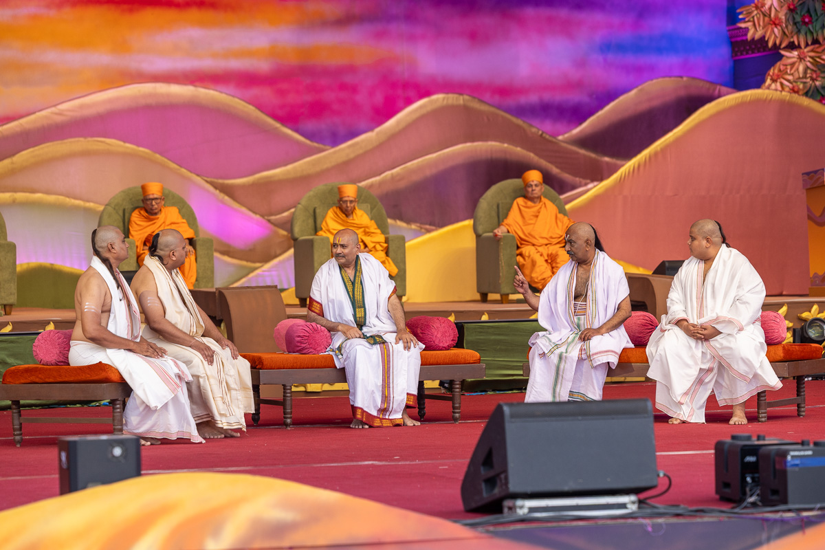 A skit presentation by devotees