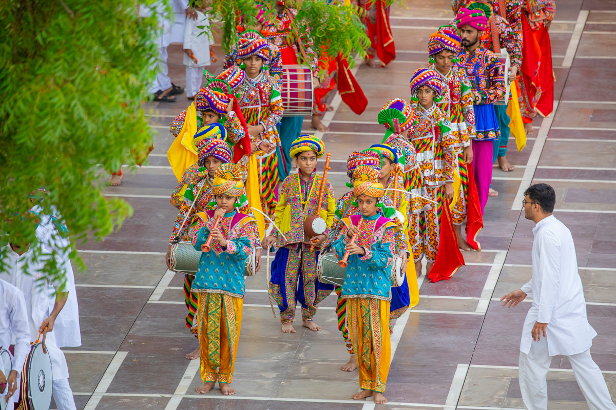 Children and youths during the Rathyatra procession