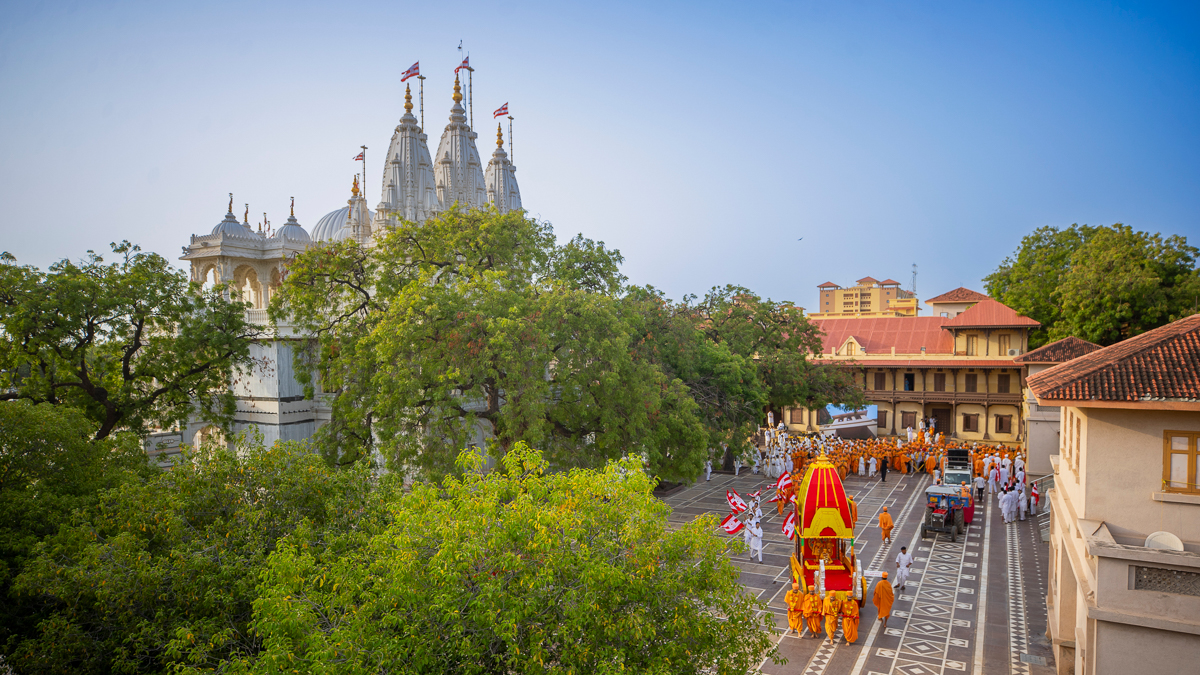 The Rathyatra in the mandir campus