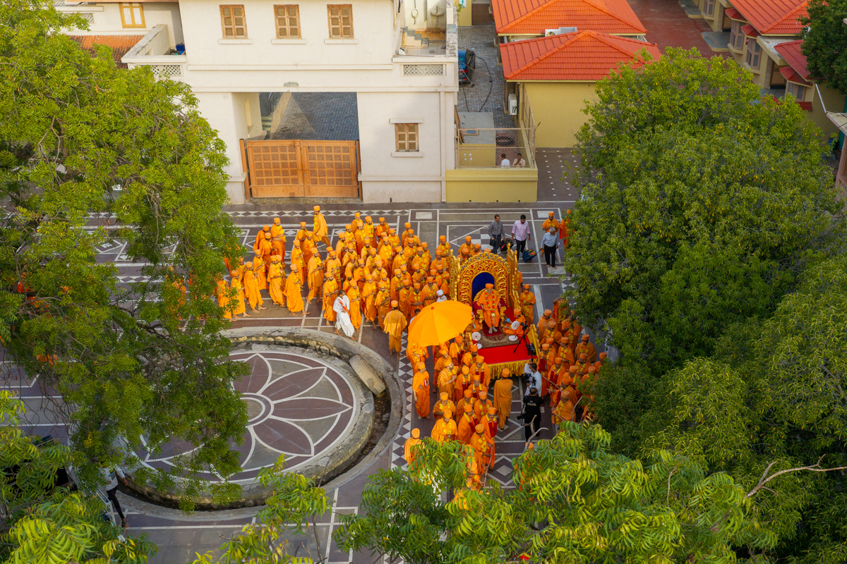 The Rathyatra in the mandir campus