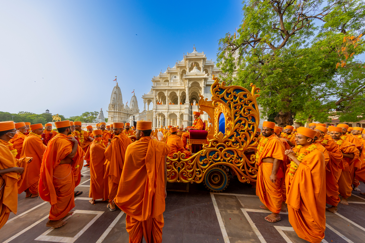 The Rathyatra in the mandir campus
