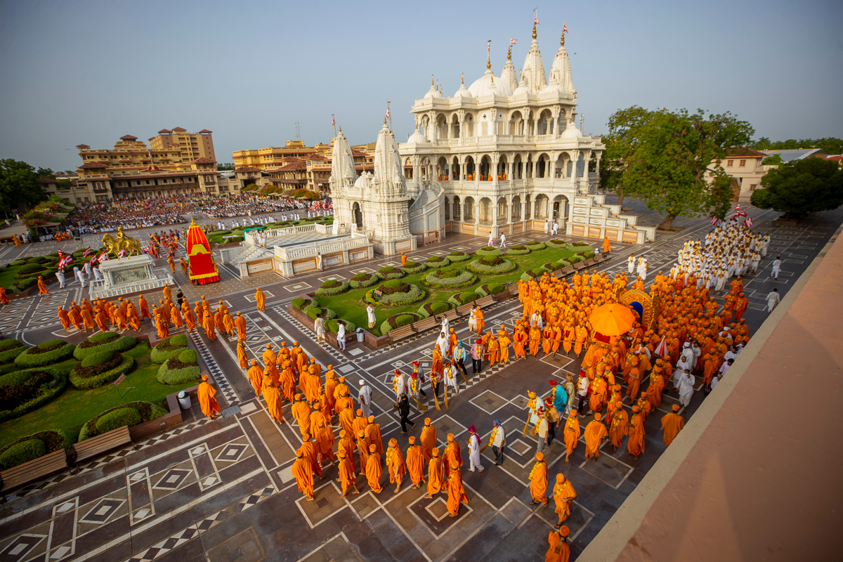 The Rathyatra in the mandir campus
