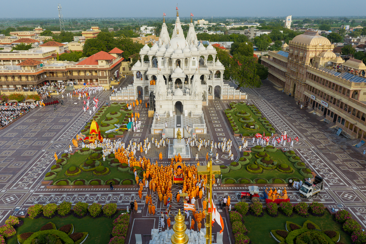 The Rathyatra in the mandir campus