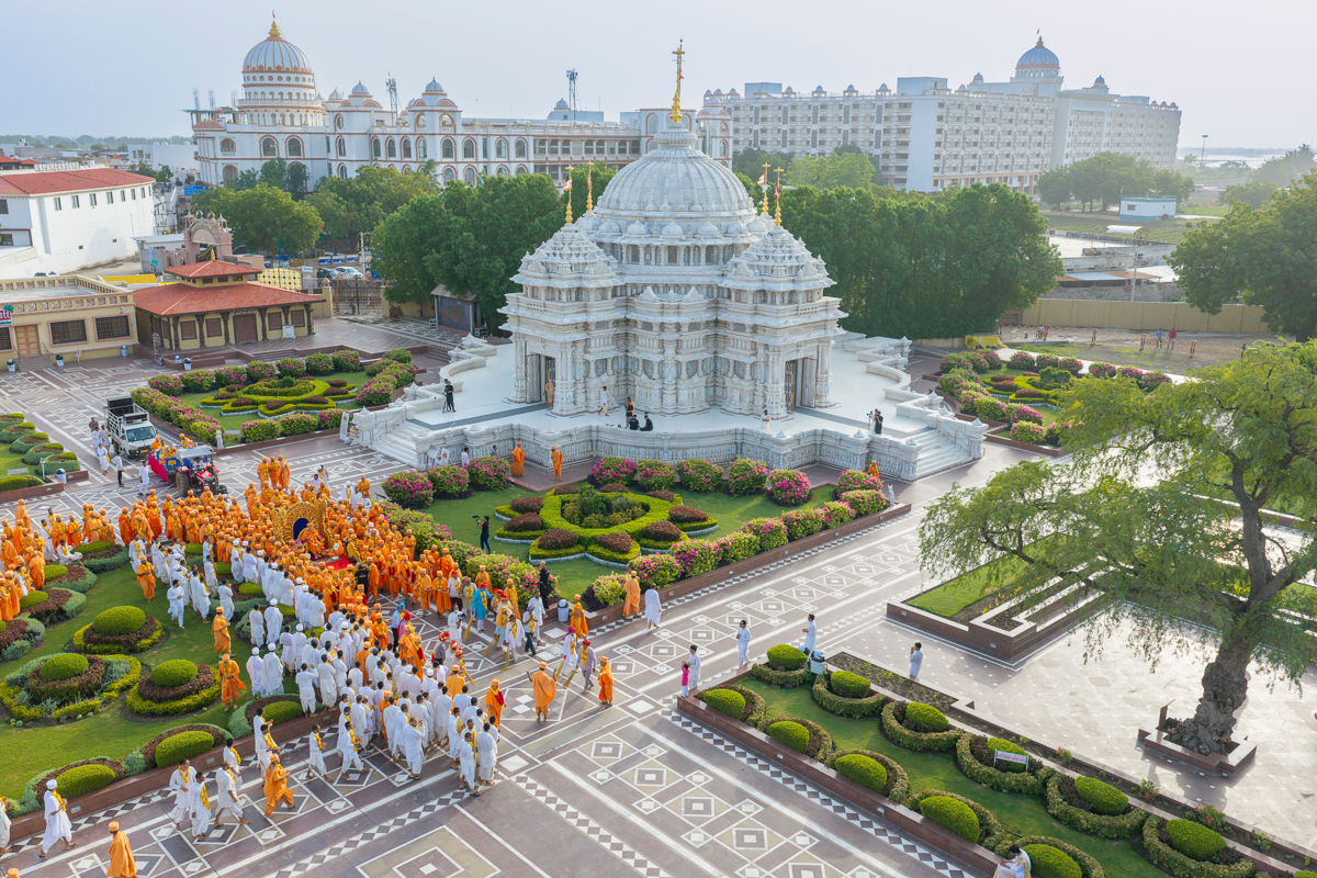 The Rathyatra in the mandir campus