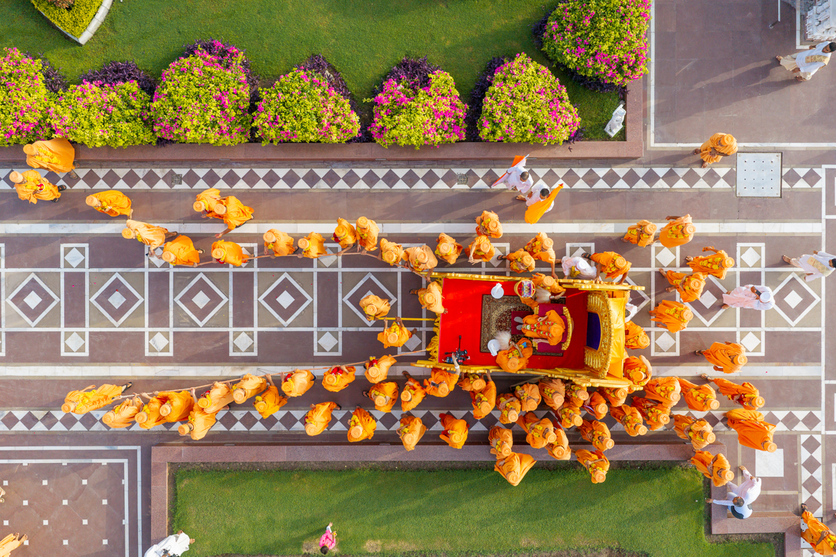 The Rathyatra in the mandir campus