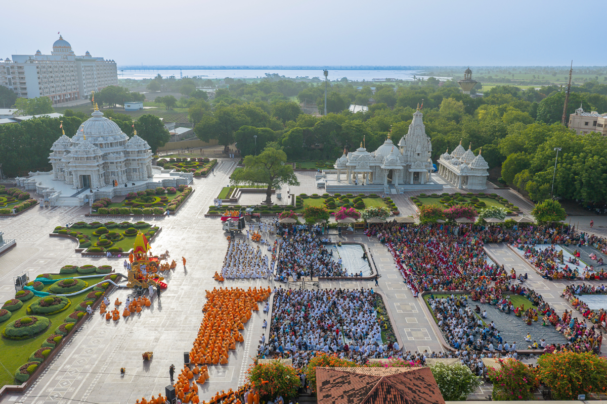 Aerial view of the Rathyatra assembly