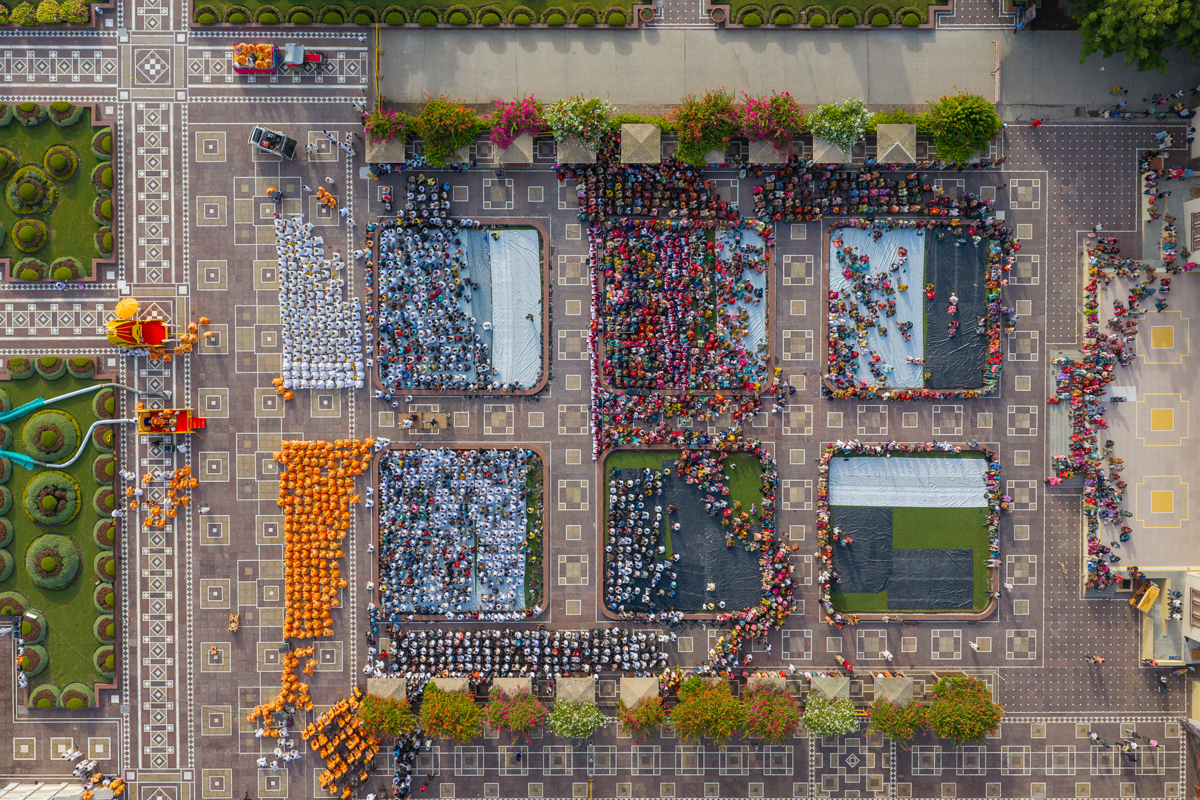Aerial view of the Rathyatra assembly
