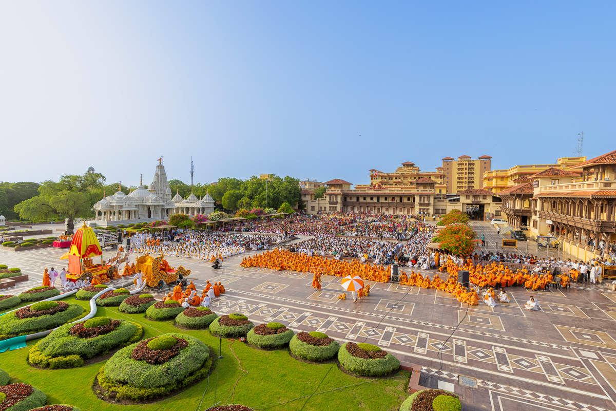 Aerial view of the Rathyatra assembly